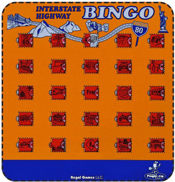 INTERSTATE HIGHWAY BINGO INTERSTATE 80 FREE REGAL GAMES LLC. REGAL FINGER TIP GAMES