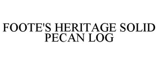 FOOTE'S HERITAGE SOLID PECAN LOG