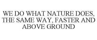 WE DO WHAT NATURE DOES, THE SAME WAY, FASTER AND ABOVE GROUND