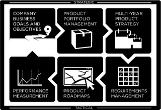 STRATEGIC TACTICAL COMPANY BUSINESS GOALS AND OBJECTIVES PRODUCT PORTFOLIO MANAGEMENT MULTI-YEAR PRODUCT STRATEGY REQUIREMENTS MANAGEMENT PRODUCT ROADMAPS PERFORMANCE MEASUREMENT