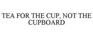 TEA FOR THE CUP, NOT THE CUPBOARD