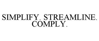 SIMPLIFY. STREAMLINE. COMPLY.