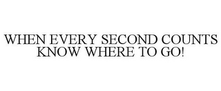 WHEN EVERY SECOND COUNTS KNOW WHERE TO GO!