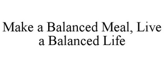 MAKE A BALANCED MEAL, LIVE A BALANCED LIFE