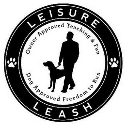 LEISURE LEASH OWNER APPROVED TEACHING & FUN DOG APPROVED FREEDOM TO RUN