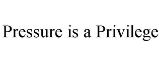 PRESSURE IS A PRIVILEGE