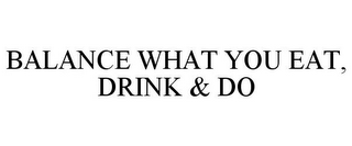 BALANCE WHAT YOU EAT, DRINK & DO