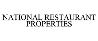 NATIONAL RESTAURANT PROPERTIES