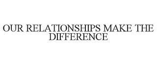 OUR RELATIONSHIPS MAKE THE DIFFERENCE