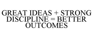 GREAT IDEAS + STRONG DISCIPLINE = BETTER OUTCOMES