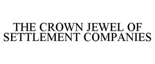 THE CROWN JEWEL OF SETTLEMENT COMPANIES