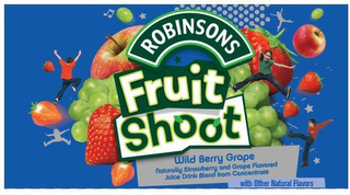 ROBINSONS FRUIT SHOOT WILD BERRY GRAPE NATURALLY STRAWBERRY AND GRAPE FLAVORED JUICE DRINK BLEND FROM CONCENTRATE WITH OTHER NATURAL FLAVORS