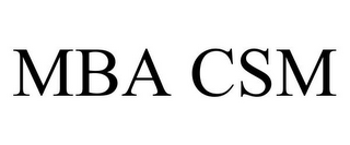 MBA CSM