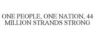 ONE PEOPLE, ONE NATION, 44 MILLION STRANDS STRONG