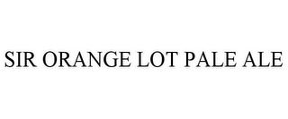 SIR ORANGE LOT PALE ALE