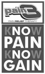 PAIN 3 PAIN RELIEF THERAPY KNOW PAIN KNOW GAIN