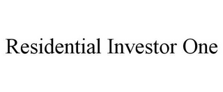 RESIDENTIAL INVESTOR ONE