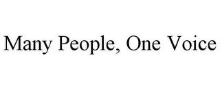 MANY PEOPLE, ONE VOICE