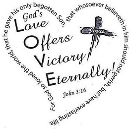 GOD'S LOVE OFFERS VICTORY ETERNALLY! JOHN 3:16, JESUS, FOR GOD SO LOVED THE WORLD, THAT HE GAVE HIS ONLY BEGOTTEN SON, THAT WHOSOEVER BELIEVETH IN HIM SHOULD NOT PERISH, BUT HAVE EVERLASTING LIFE.