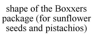 SHAPE OF THE BOXXERS PACKAGE (FOR SUNFLOWER SEEDS AND PISTACHIOS)