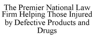 THE PREMIER NATIONAL LAW FIRM HELPING THOSE INJURED BY DEFECTIVE PRODUCTS AND DRUGS