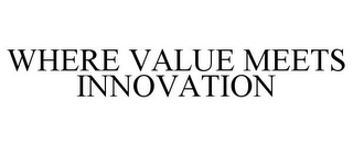 WHERE VALUE MEETS INNOVATION