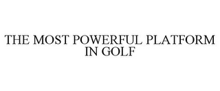 THE MOST POWERFUL PLATFORM IN GOLF