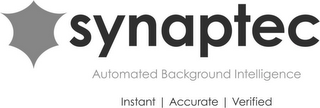 SYNAPTEC AUTOMATED BACKGROUND INTELLIGENCE INSTANT ACCURATE VERIFIED