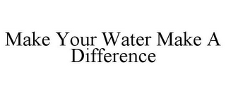 MAKE YOUR WATER MAKE A DIFFERENCE