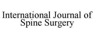 INTERNATIONAL JOURNAL OF SPINE SURGERY