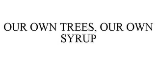 OUR OWN TREES, OUR OWN SYRUP