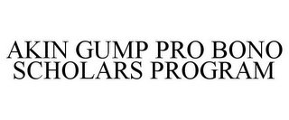 AKIN GUMP PRO BONO SCHOLARS PROGRAM