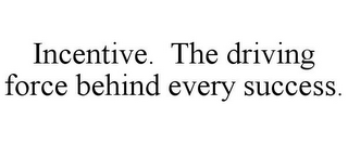 INCENTIVE. THE DRIVING FORCE BEHIND EVERY SUCCESS.