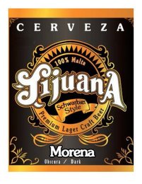 CERVEZA 100% MALTA TIJUANA SCHWARBIER STYLE PREMIUM LAGER CRAFT BEER MORENA OBSCURA / DARK