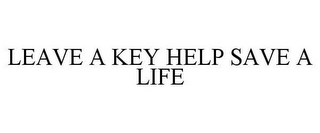 LEAVE A KEY HELP SAVE A LIFE