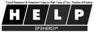 HELP EP ENERGY HAND PLACEMENT & PROTECTION | EYE ON PATH | LINE OF FIRE | POSITION OF FOOTING