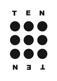 THE WORD TEN IN CAPITAL LETTERS USED RIGHT SIDE UP AND UPSIDE DOWN.