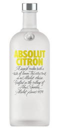 COUNTRY OF SWEDEN ABSOLUT ABSOLUT CITRON A SUPERB VODKA WITH A TASTE OF LEMON. THIS CITRUS TWIST IS AN ABSOLUT CLASSIC. CRAFTED IN THE VILLAGE OF AHUS, SWEDEN. ABSOLUT SINCE 1879.