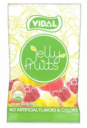 VIDAL JELLY FRUITS GLUTEN FREE NET WT. 4.5 OZ (128G) NO ARTIFICIAL FLAVORS & COLORS