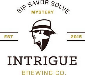 SIP SAVOR SOLVE MYSTERY EST 2015 INTRIGUE BREWING CO.