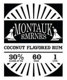 MONTAUK RMRNRS COCONUT FLAVORED RUM 30%ALCOHOL BY VOL 60 PROOF 1 LITER