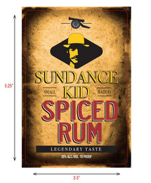 SUNDANCE KID SPICED RUM SMALL BATCH LEGENDARY TASTE 35% ALC./VOL 70 PROOF