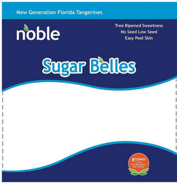 NEW GENERATION FLORIDA TANGERINES NOBLETREE RIPENED SWEETNESS NO SEED LOW SEED EASY PEEL SKIN SUGAR BELLES EXCLUSIVELY GROWN BY THE 4TH GENERATION ROE FAMILY