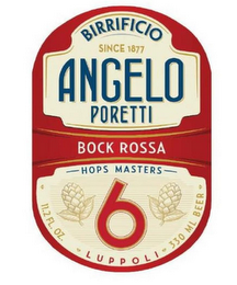 BIRRIFICIO ANGELO PORETTI SINCE 1877 BOCK ROSSA HOPS MASTERS 6 11.2 FL. OZ. LUPPOLI 330 ML BEER