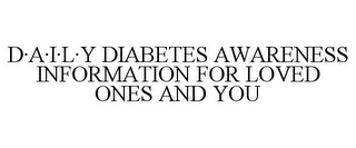 D·A·I·L·Y DIABETES AWARENESS INFORMATION FOR LOVED ONES AND YOU