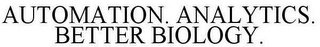 AUTOMATION. ANALYTICS. BETTER BIOLOGY.