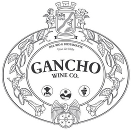 GANCHO WINE CO. DEL RIO & BUSTAMANTE VINO DE CHILE AND YEAR