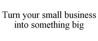 TURN YOUR SMALL BUSINESS INTO SOMETHING BIG