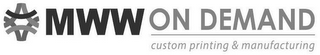 MWW ON DEMAND CUSTOM PRINTING & MANUFACTURING