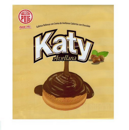 GALLETAS PUIG DESDE 1911 GALLETAS RELLENAS CON CREMA DE AVELLANAS CUBIERTAS CON CHOCOLATE KATY AVELLANA